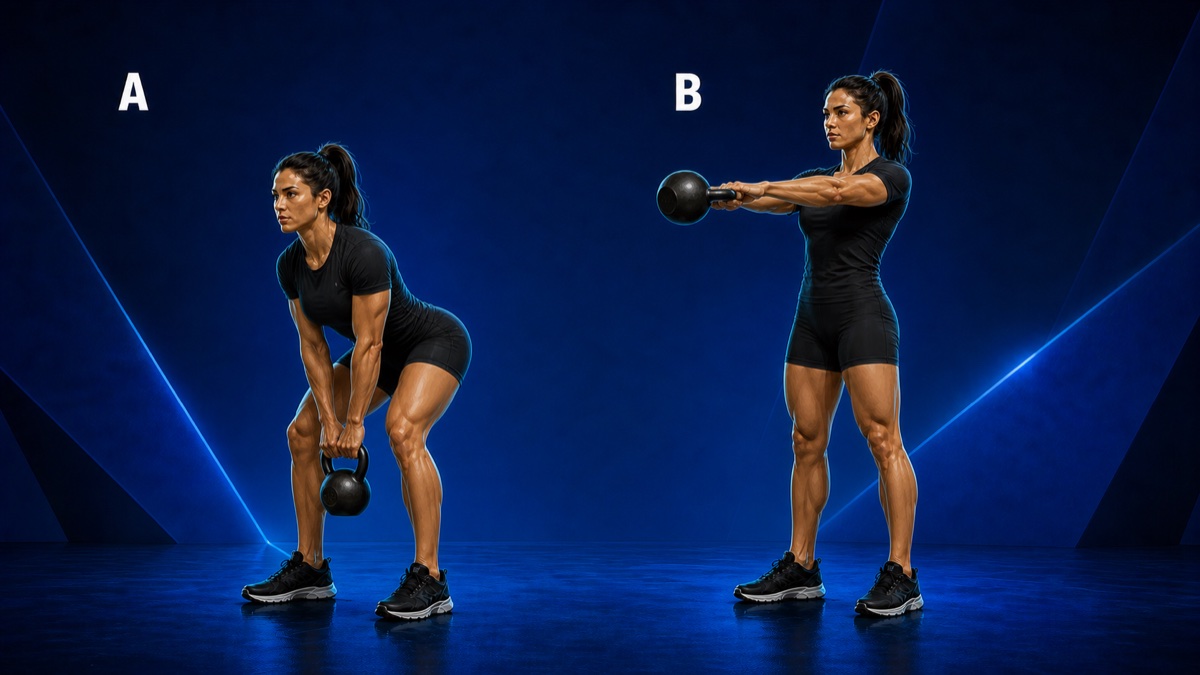 Kettlebell swing position A from Iron Arc